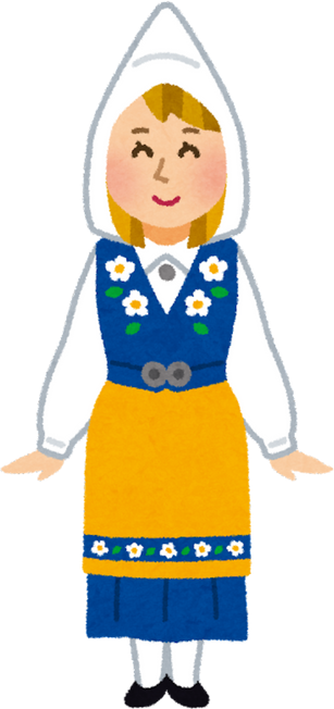 Illustration of a Swedish Woman in Traditional Dress